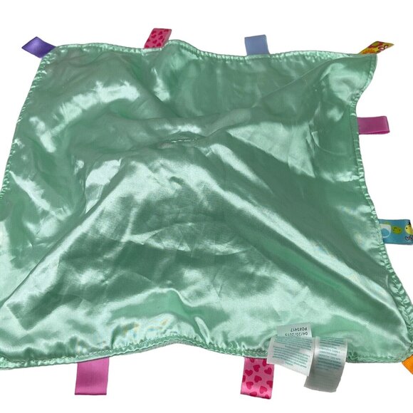 Taggies Owl Lovey Security Blanket Plush Rattle Pink Green Sensory Satin Fleece - Picture 4 of 8